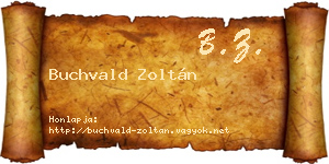 Buchvald Zoltán névjegykártya